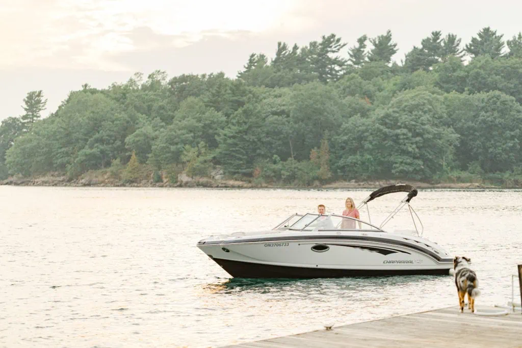 Stephanie Alan Gananoque Engagement Boat Photos Grey Loft Studio 2021