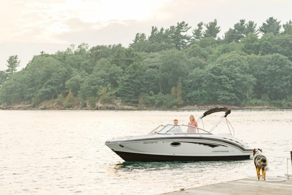 Stephanie Alan Gananoque Engagement Boat Photos Grey Loft Studio 2021