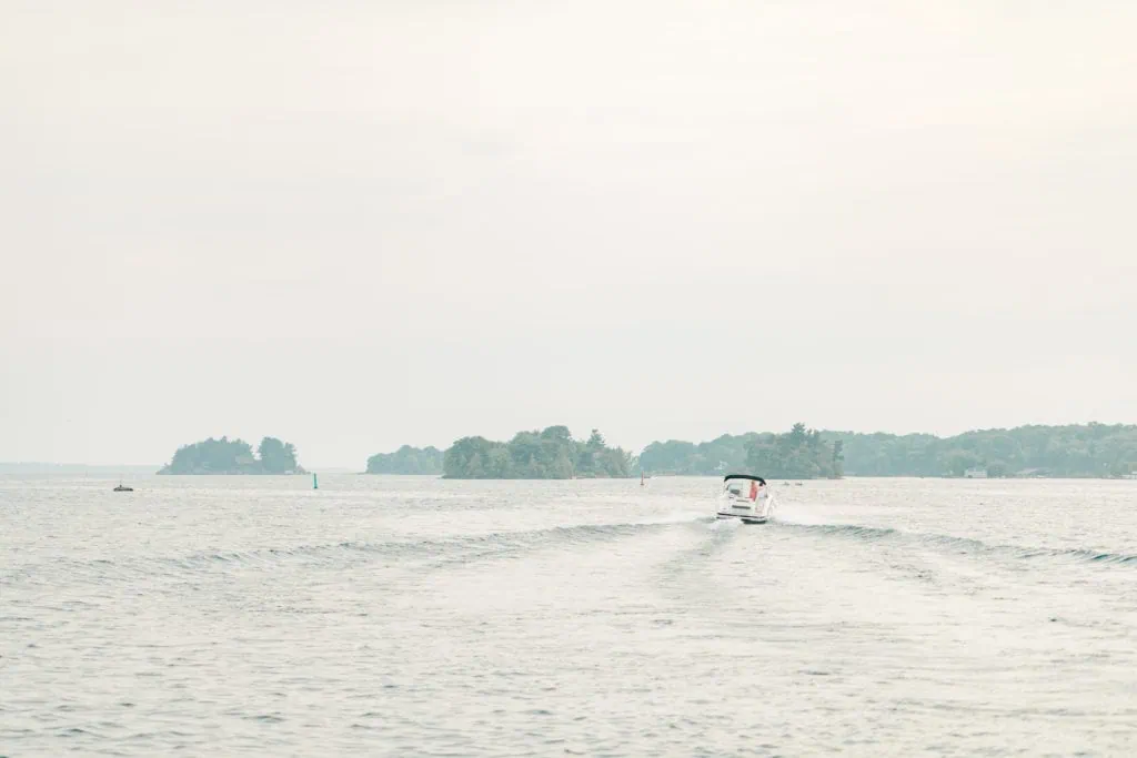 Stephanie Alan Gananoque Engagement Boat Photos Grey Loft Studio 2021
