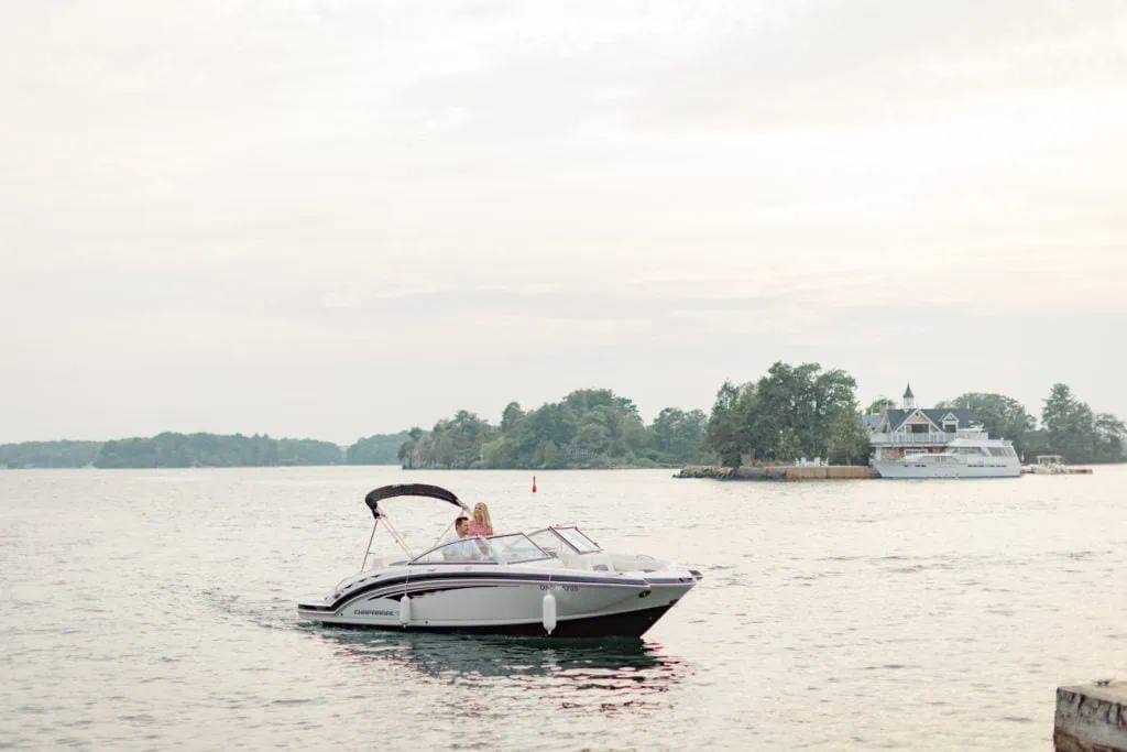 Stephanie Alan Gananoque Engagement Boat Photos Grey Loft Studio 2021