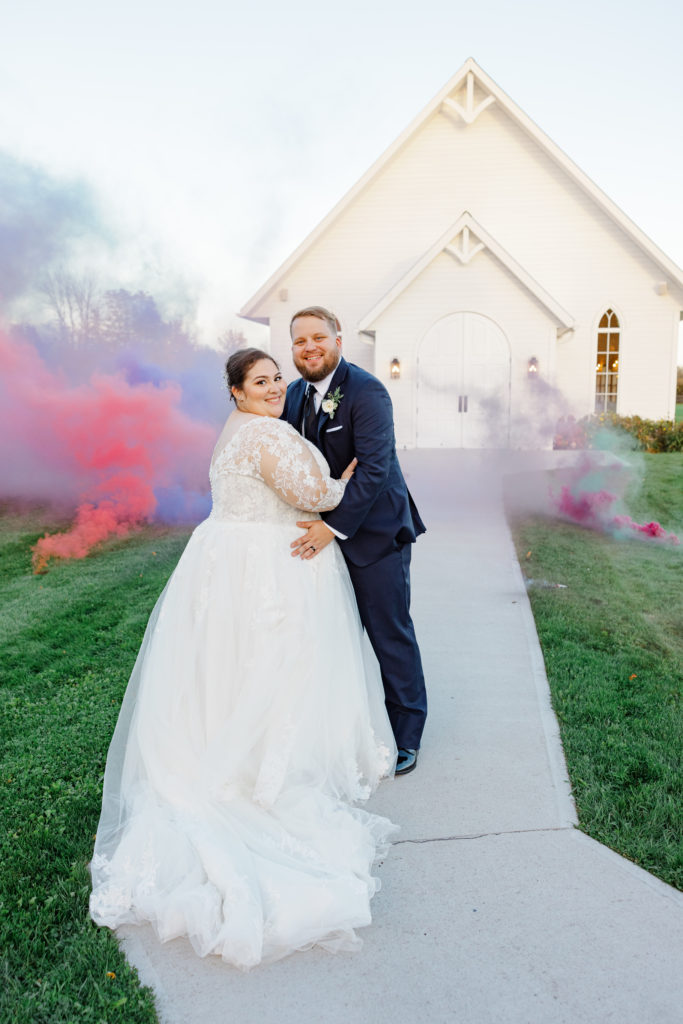 Shawnna Josh Stonefields Smoke Bomb Wedding Grey Loft Studio 2021