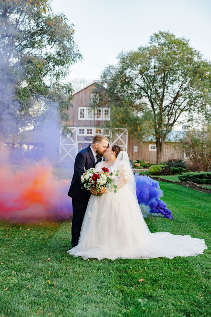 Shawnna Josh Stonefields Smoke Bomb Wedding Grey Loft Studio 2021
