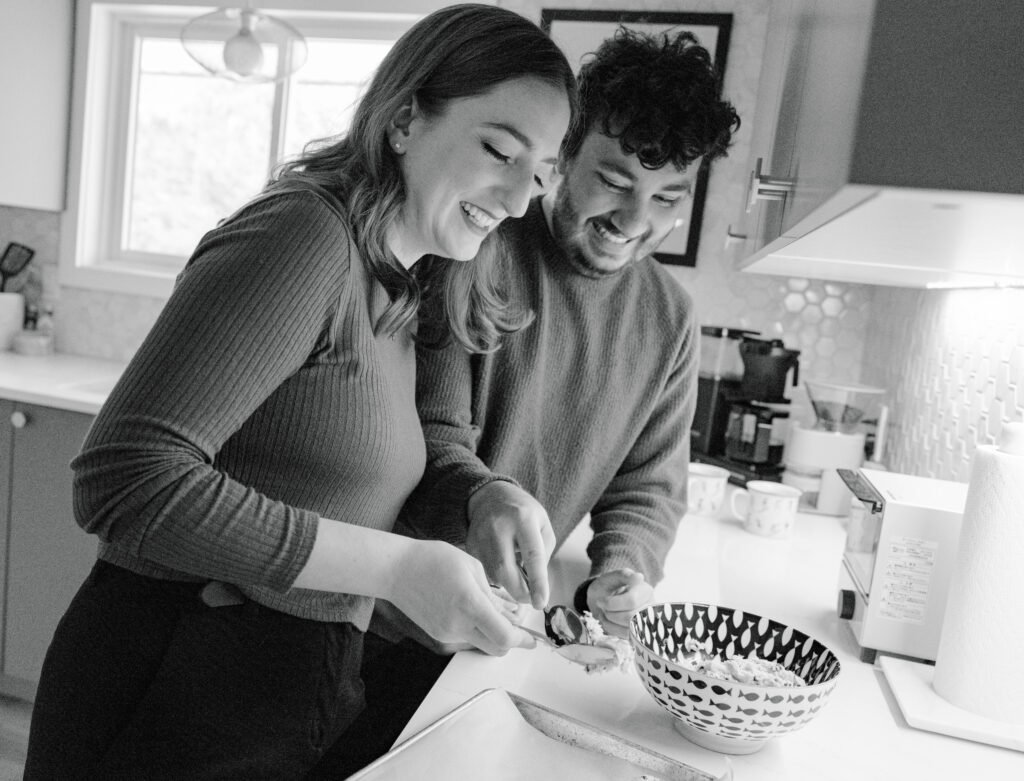 Alexandra Colin Alta Vista Indoor Engagement Session Grey Loft Studio 2023