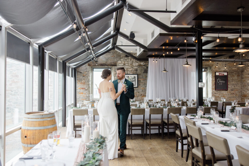 Kailyn Aaron Mill Street Brew Pub Wedding Grey Loft Studio 2024