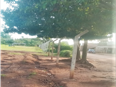 On-going School fence construction at Mpongi Primary School as a community contribution