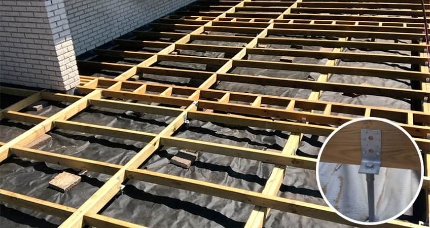 Foundation frame partially made with GroundPlug® TwisterTM Screw Piles