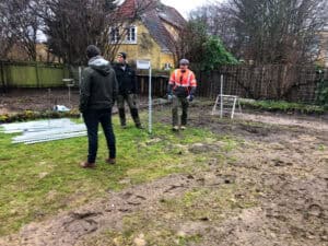 Screw pile alignment.