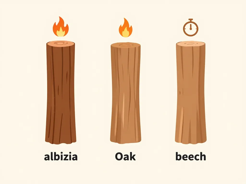 diagramme comparaison albizia bois de chauffage densité combustion