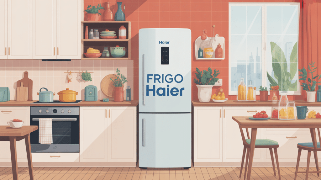 haier avis frigo illustration cuisine moderne familiale