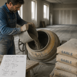 calcul pour une chape, artisan dose matériaux