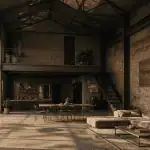 hangar aménagé en maison avec baies vitrées