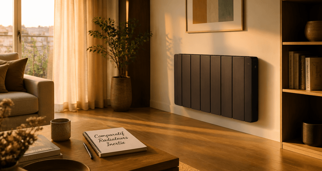 radiateur à inertie comparatif dans salon