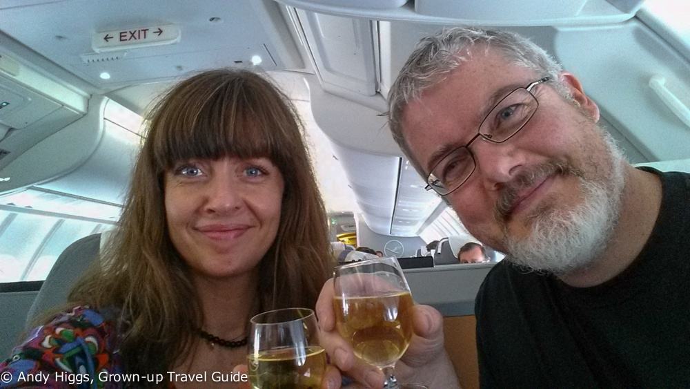 Champers on Lufthansa Business Class Frankfurt