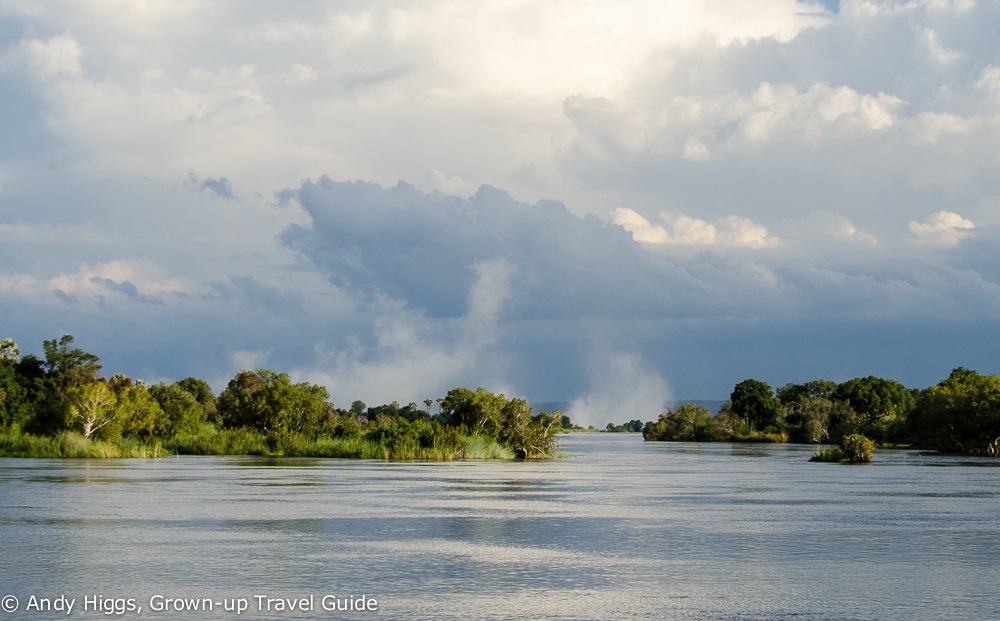 Sundowner cruise view of falls in distance