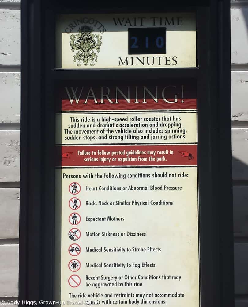 Escape from Gringotts wait time