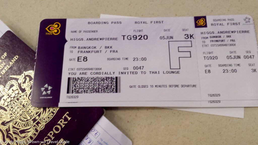 Thai First Class A380 BKK Boarding pass