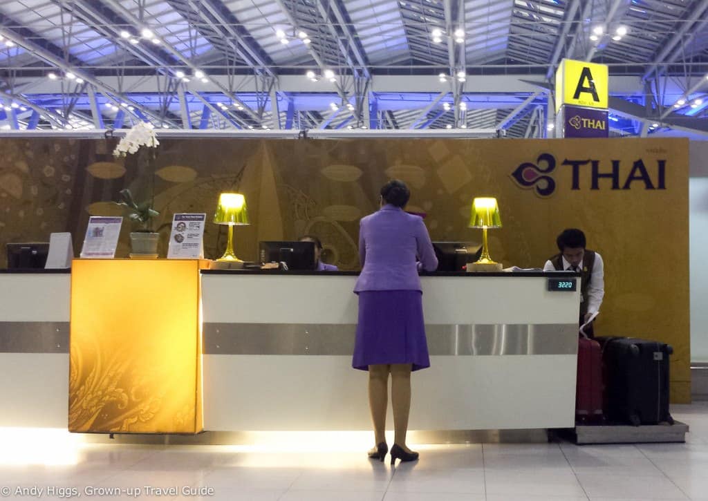 Thai First Class A380 BKK check-in