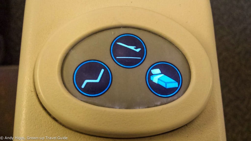 Bed controls - Emirates 777-300ER Business Class