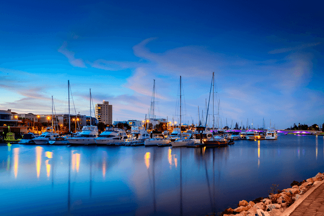 Yachts docked in Adelaide, Australia