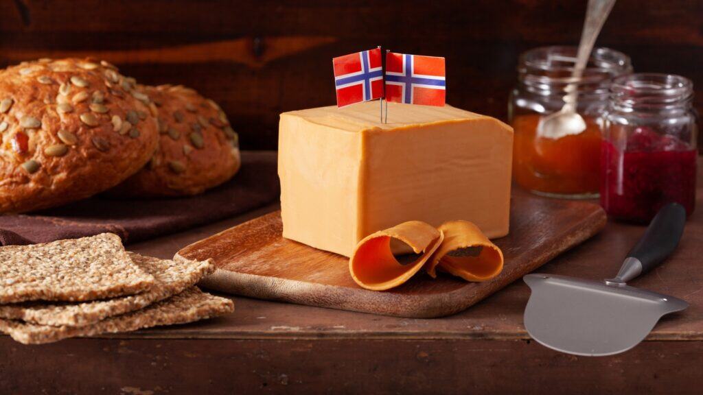 A block of brunost (brown cheese) illustrating lessons learned living in Norway"