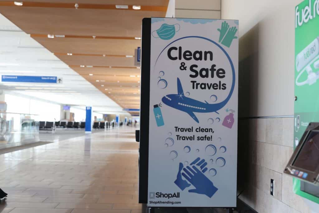 Clean Safe Travel PPE Vending Machine at GSP Airport