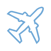 airline icon blue