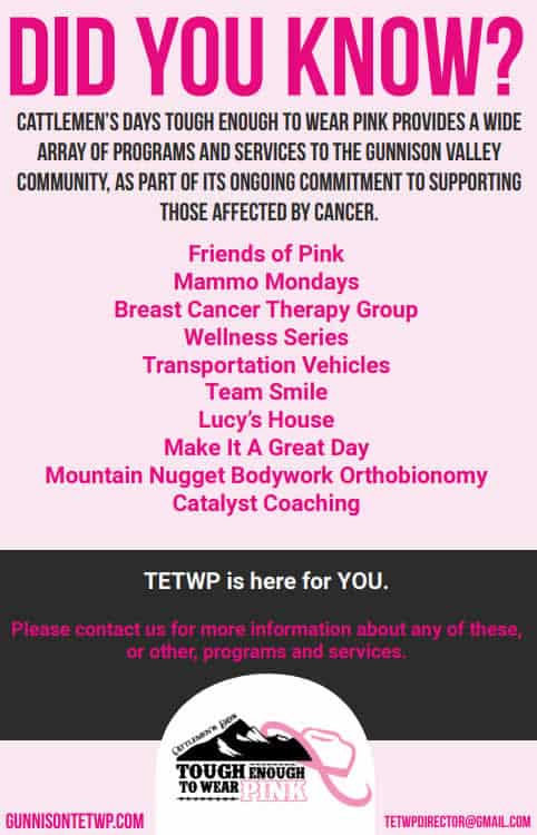 Gunnison TETWP Programs and Services