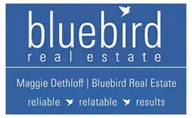 BlueBird Real Estate Business Card. Maggie Dethloff is reliable, relatable, and  gets results.