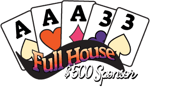 Full house hand of cards with 3 Aces and 2 Threes.