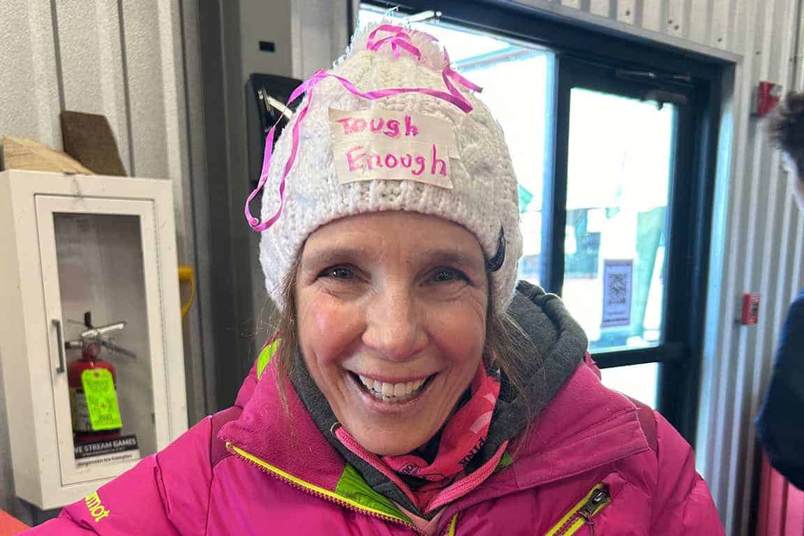 A smiling Pink in the Rink player is Tough Enough.