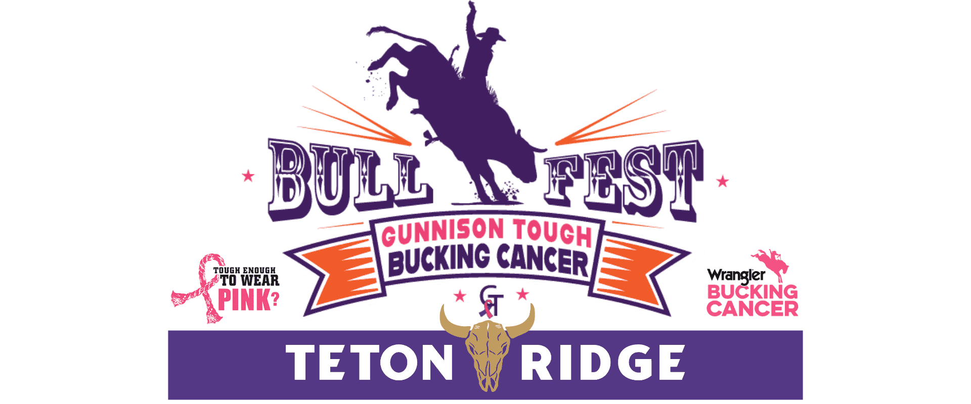 Bull Fest Gunnison Tough Bucking Cancer Event sponsored by Teton Ridge and celebrating Wrangler Bucking Cancer, and Tough Enough to Wear Pink.