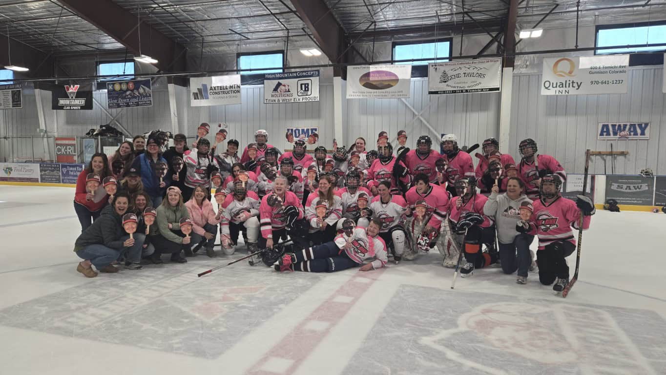 Pink in the Rink Championship Teams posting together.