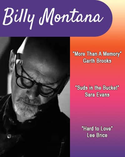 Billy Montana in a black shirt and black rimmed glasses looking down.