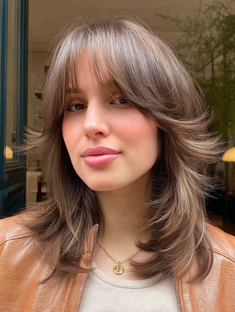 Textured Shag with Curtain Bangs