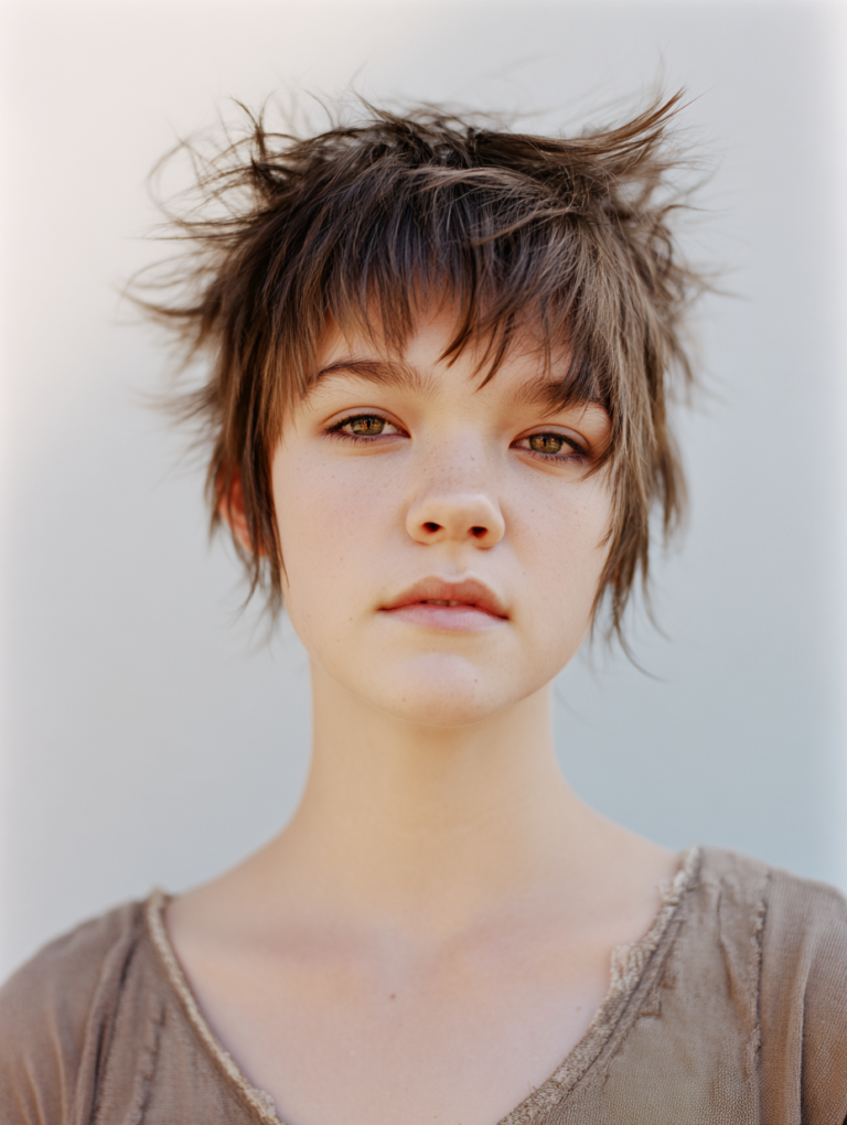 Choppy Shaggy Pixie with Messy Texture