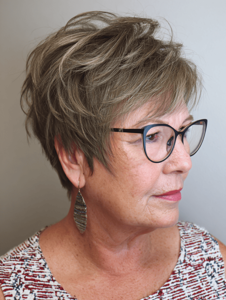 Soft Layered Pixie for Glasses Wearers