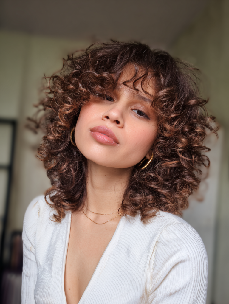 Soft Layered Curly Lob