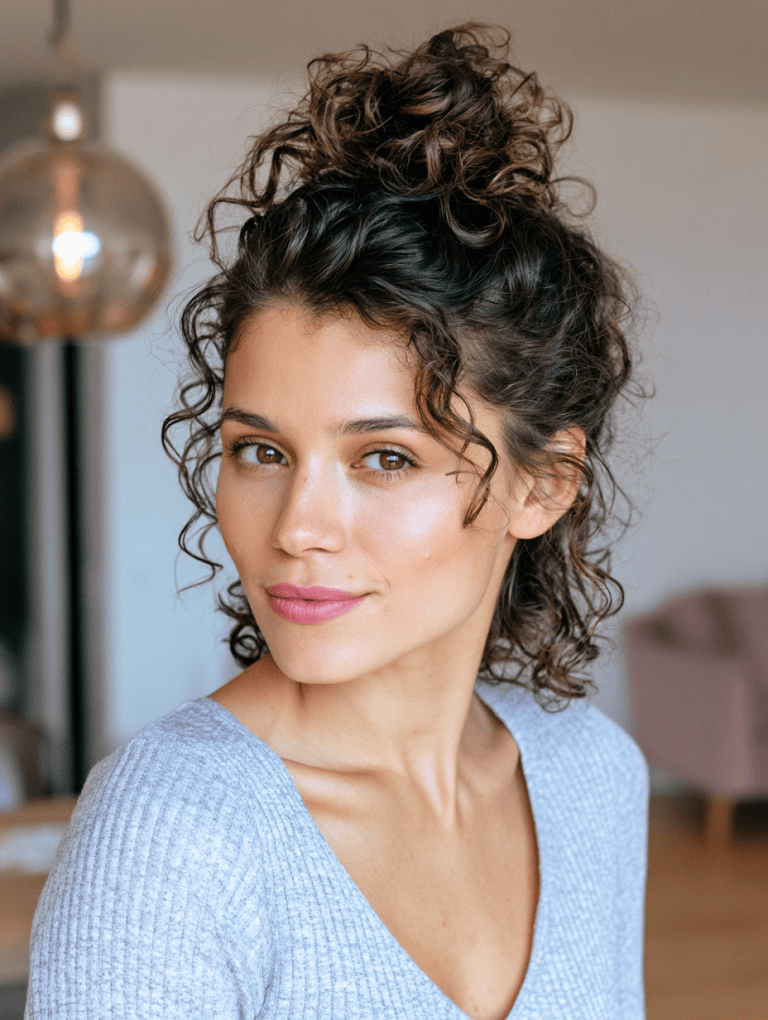 Curly Messy Bun