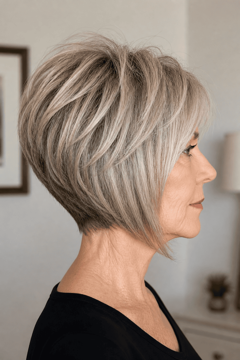 Stacked Bob Haircuts for Women Over 60