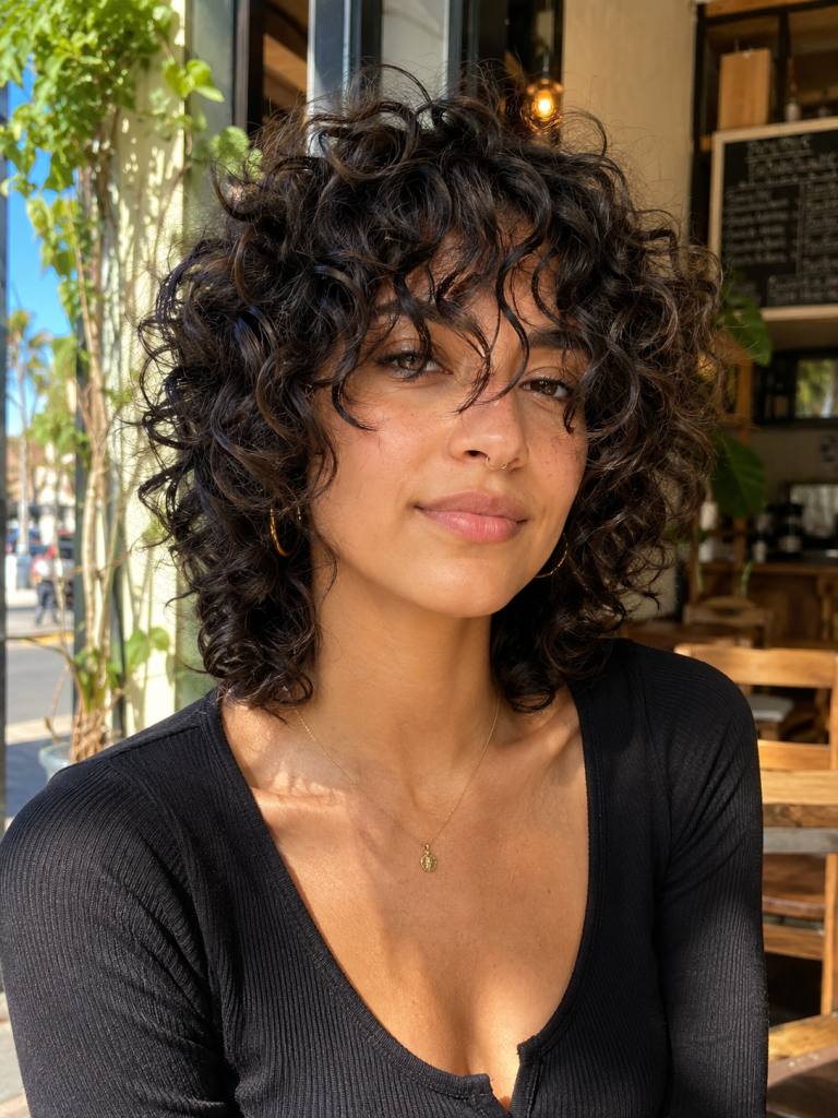 Curly Shag with Wispy Bangs