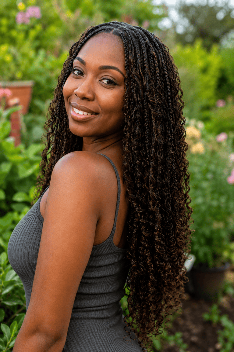 Classic Long French Curl Braids