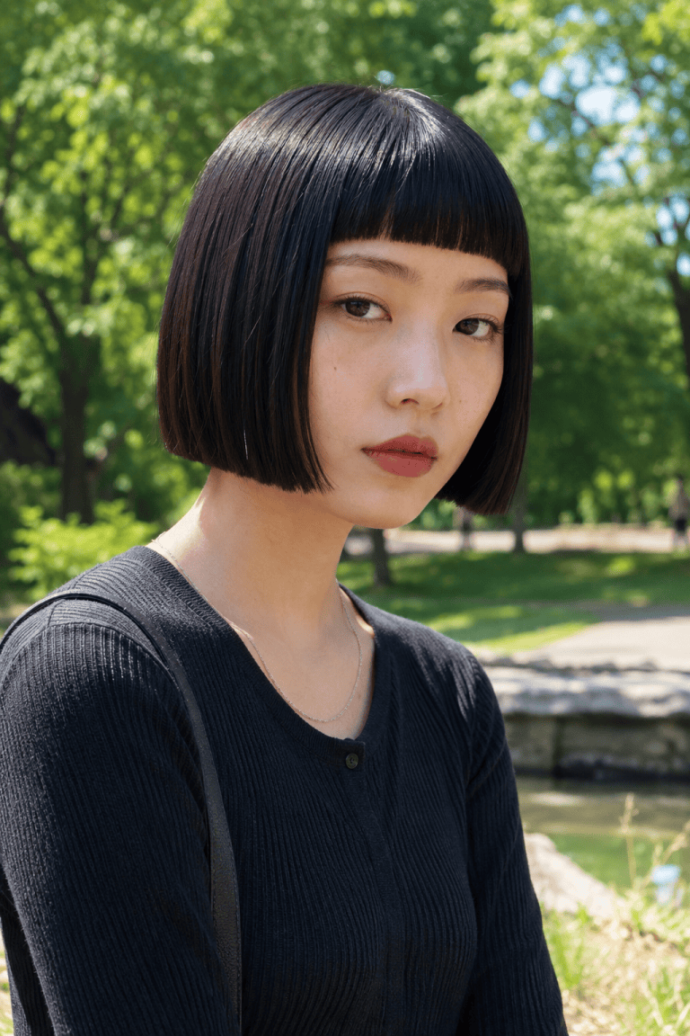 Short Bob with Blunt Bangs