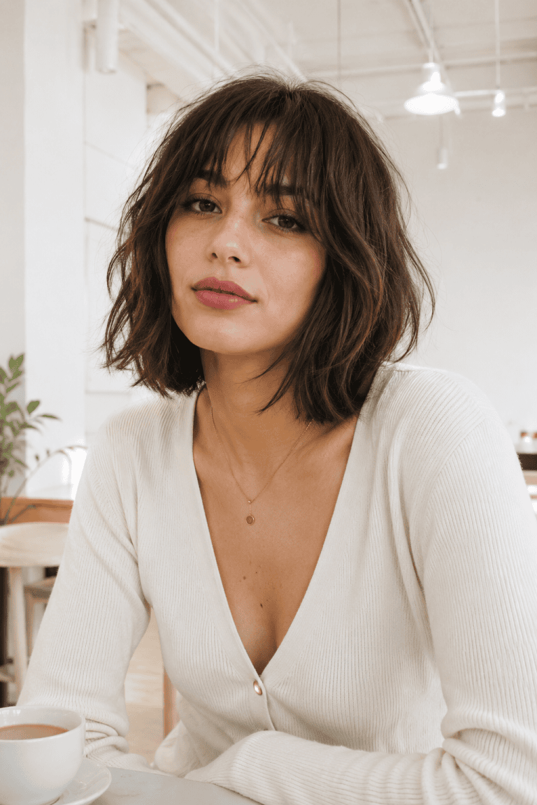 Long Bob with Choppy Bangs