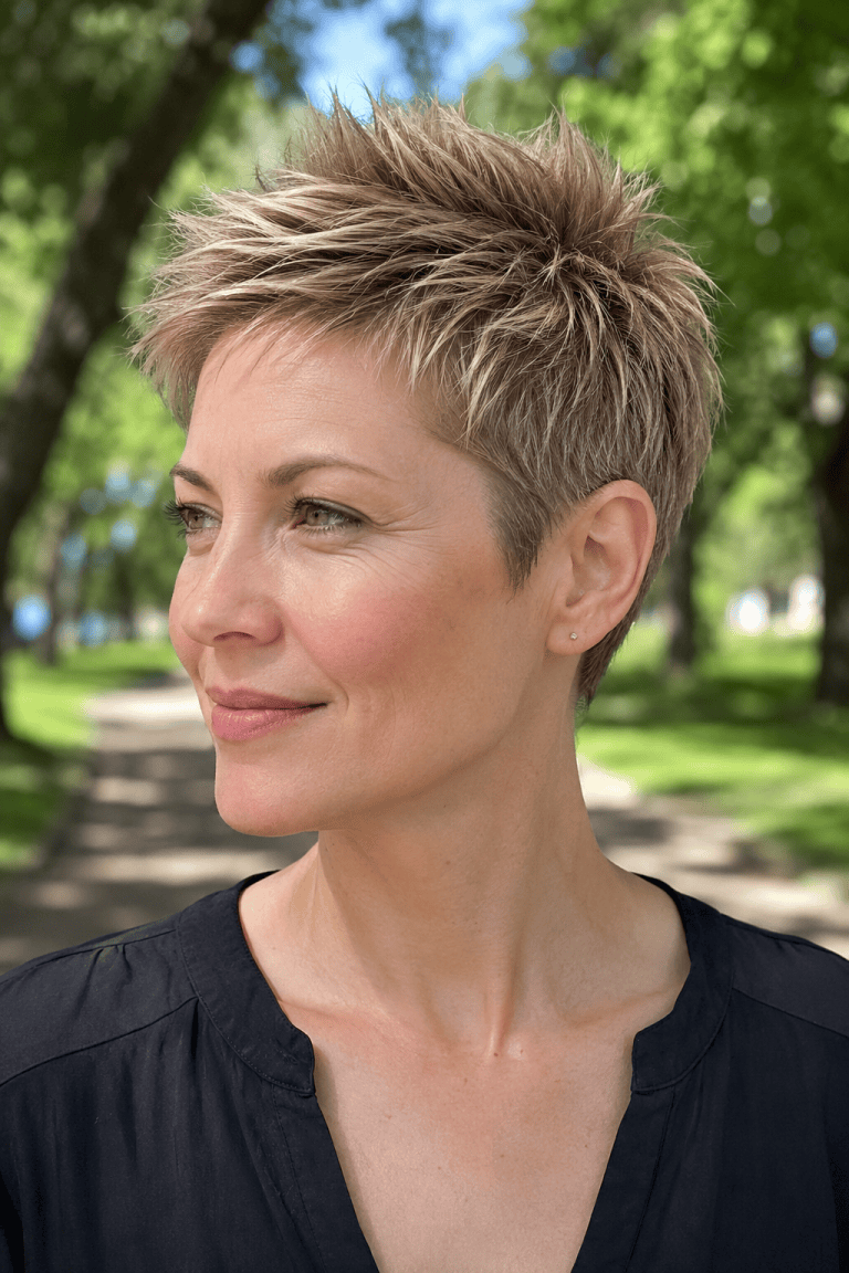 Cropped Pixie with Strategic Crown Layers