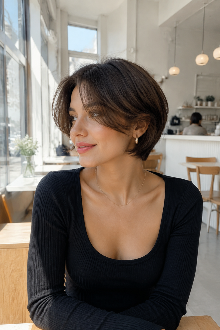 Pixie Bob with Curtain Bangs