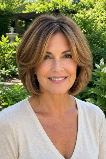 Layered Bob with Curtain Bangs