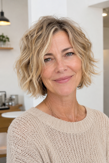Soft Wavy Layered Bob