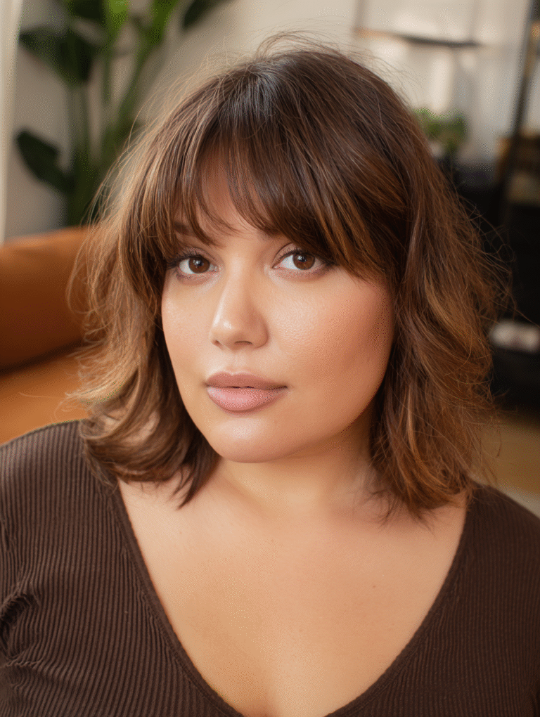 Plus Size Hairstyles with Bangs