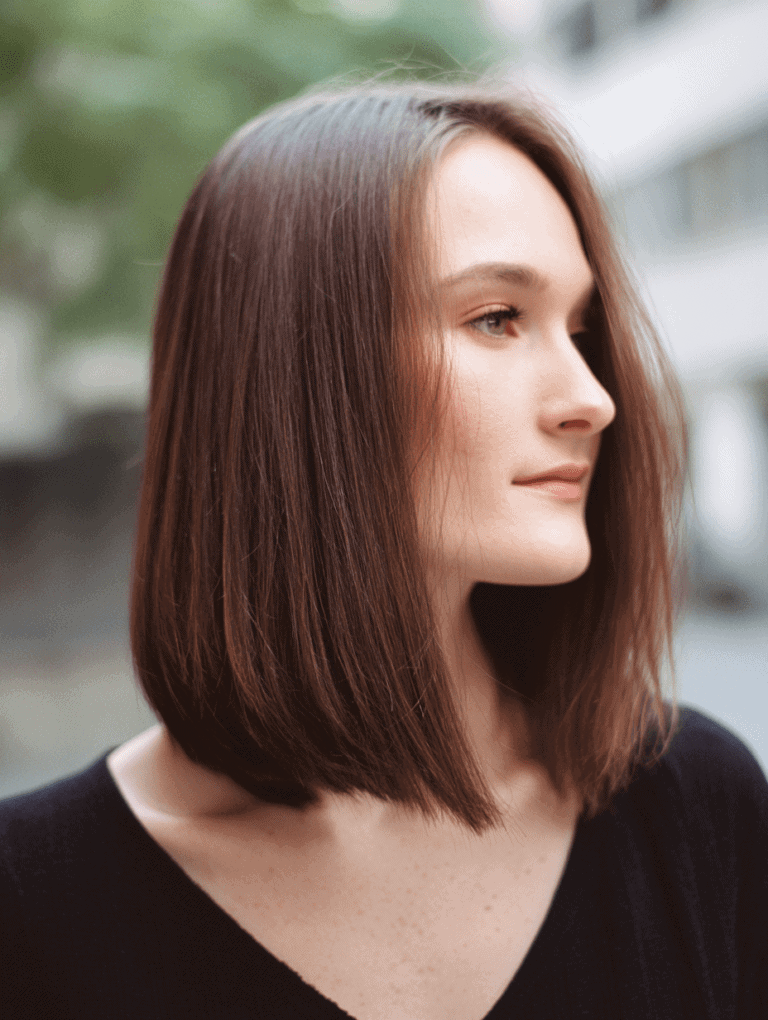 Collarbone Length Blunt Cut