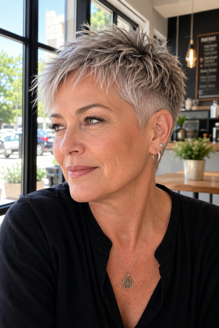 Razor-Cut Pixie with Hidden Undercut
